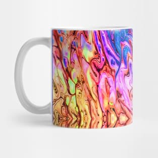 Mirrored Abstract in Blue Pink Yellow Orange Mug